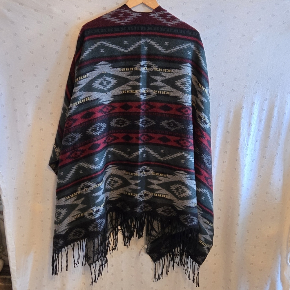 Junarose Multicolor Patterned Shawl With Fringe - image 6